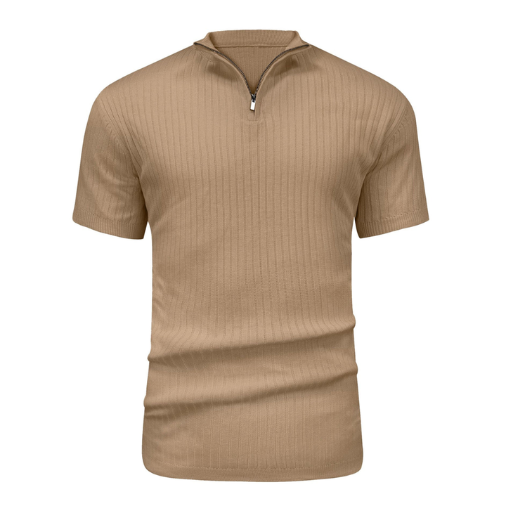 LS | Men’s Rib Zip Fit Polo Shirt