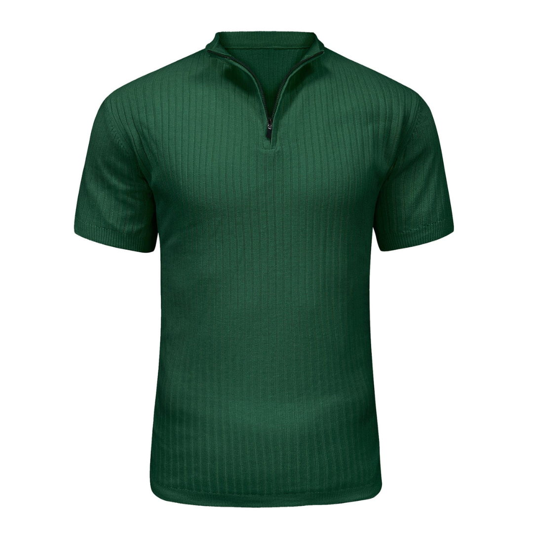 LS | Men’s Rib Zip Fit Polo Shirt