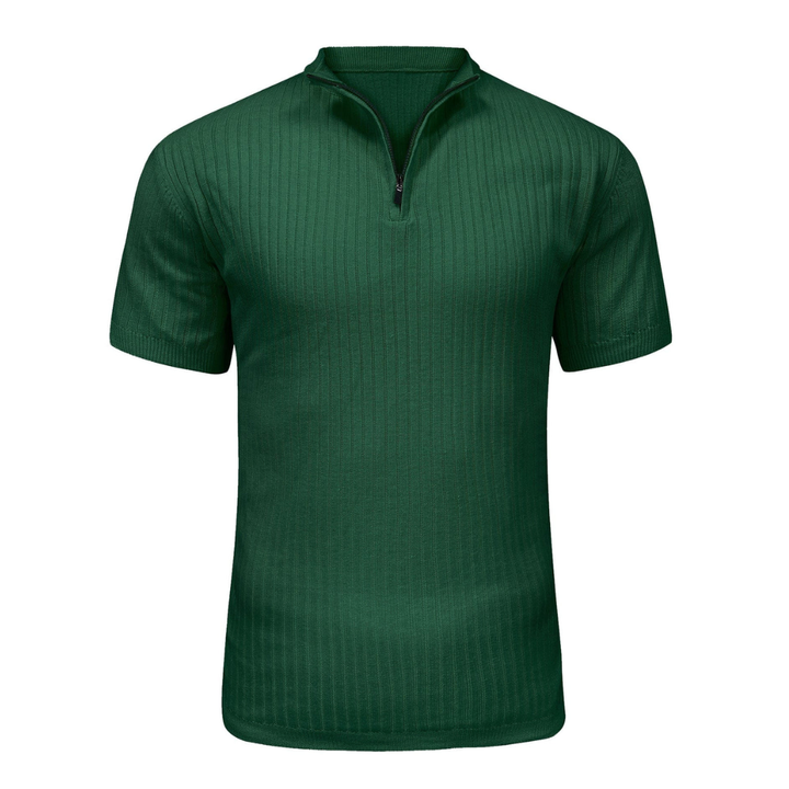 LS | Men’s Rib Zip Fit Polo Shirt