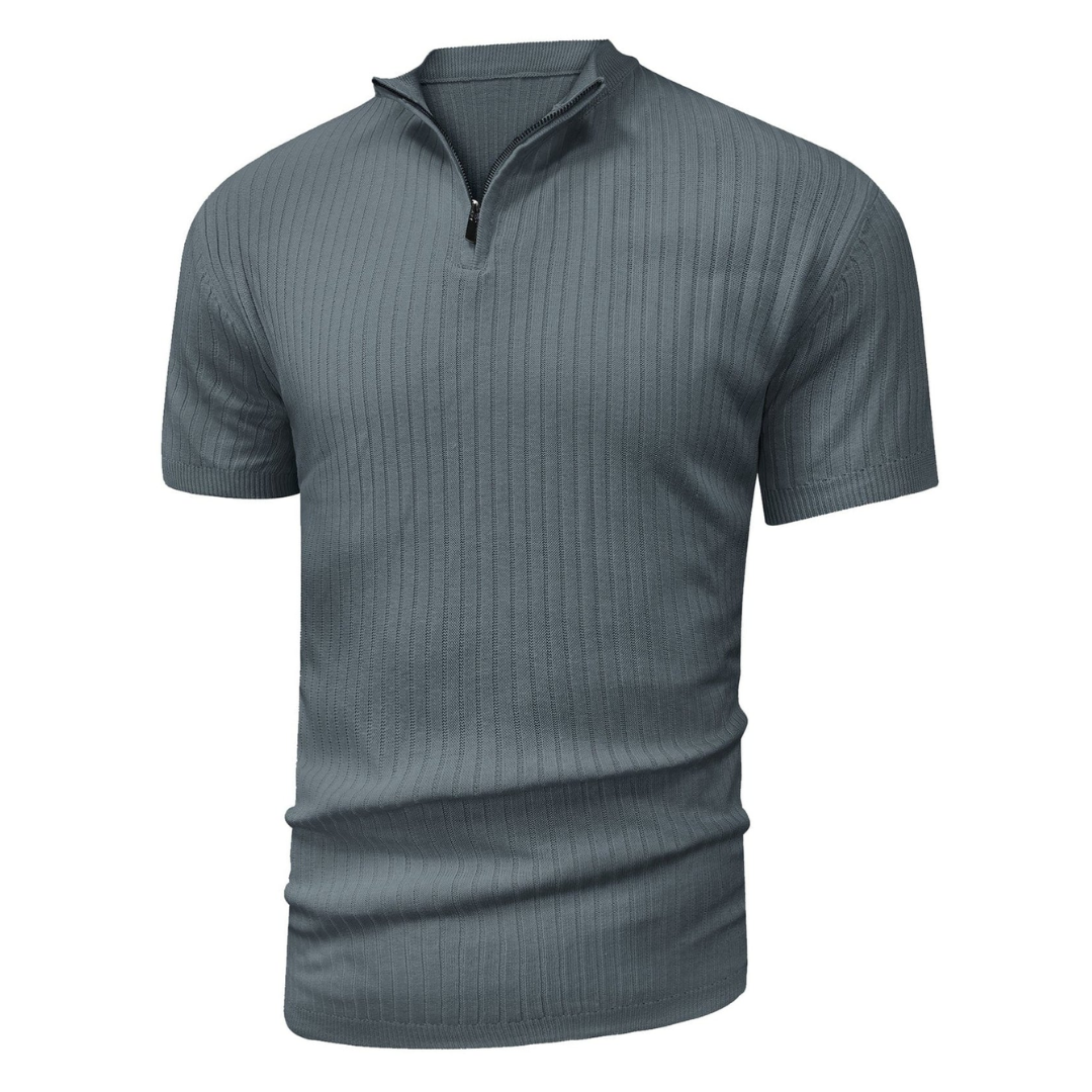 LS | Men’s Rib Zip Fit Polo Shirt