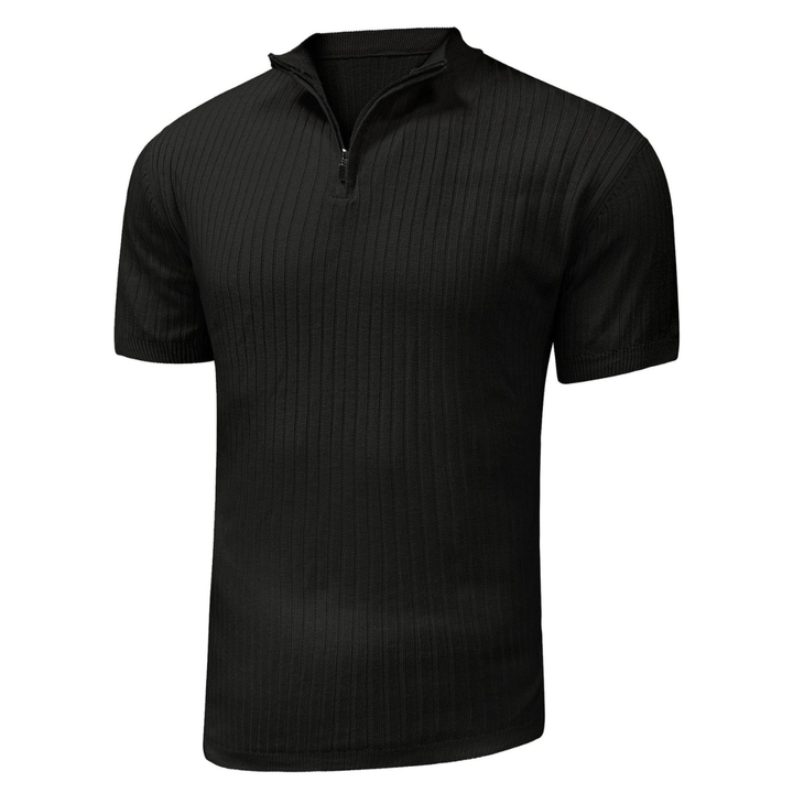 LS | Men’s Rib Zip Fit Polo Shirt