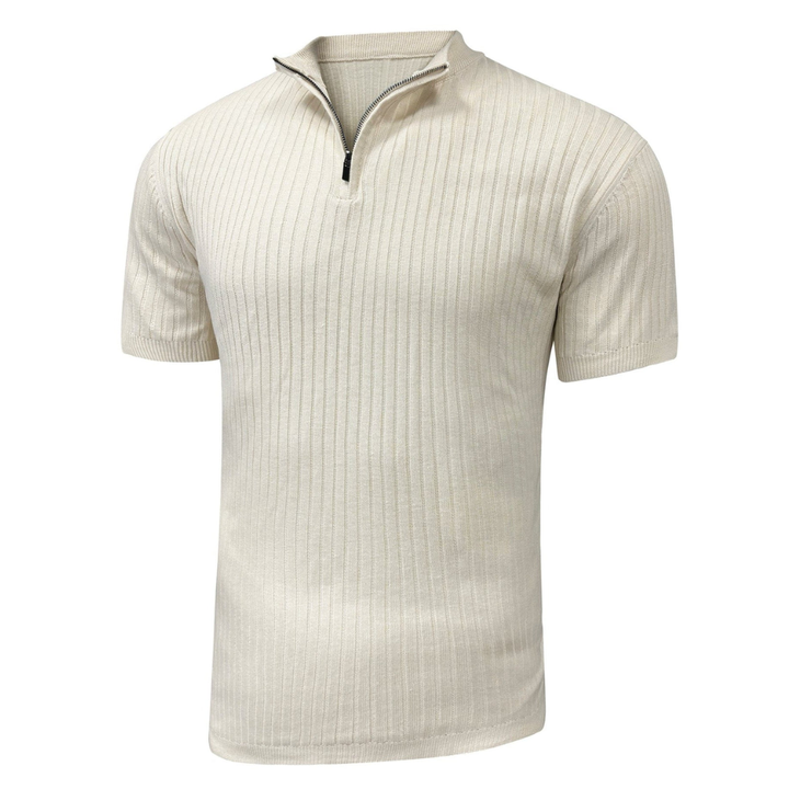 LS | Men’s Rib Zip Fit Polo Shirt