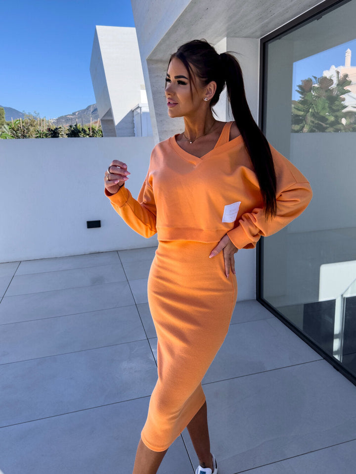 LS | Women 2 In 1 Midi Dress Lion Style