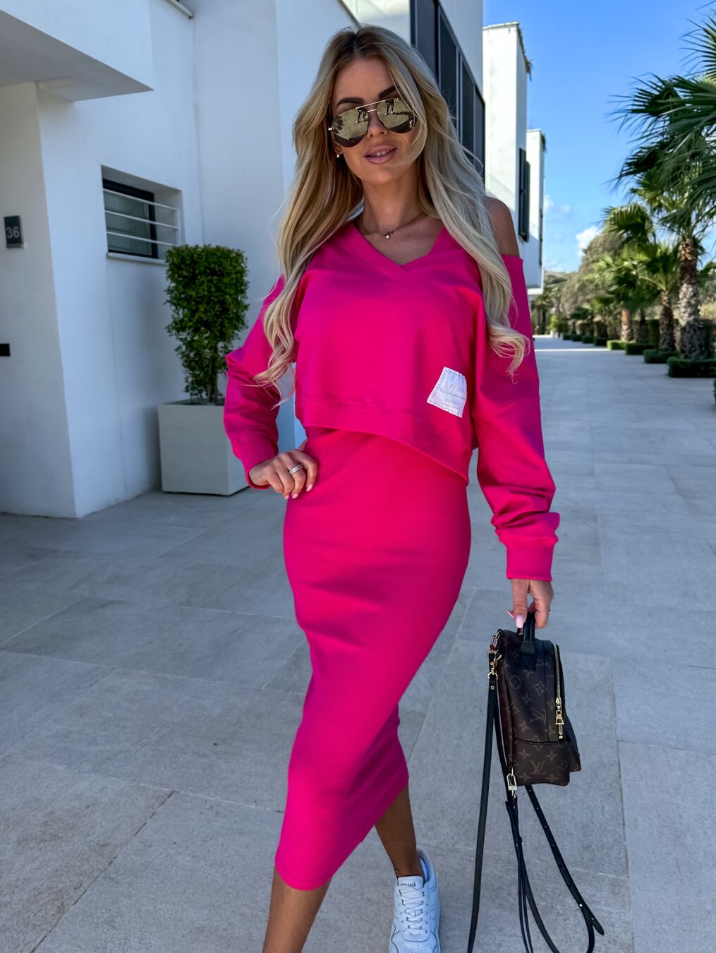 LS | Women 2 In 1 Midi Dress Lion Style
