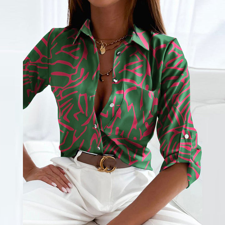 LS | Women Abstract Casual Blouse Lion Style