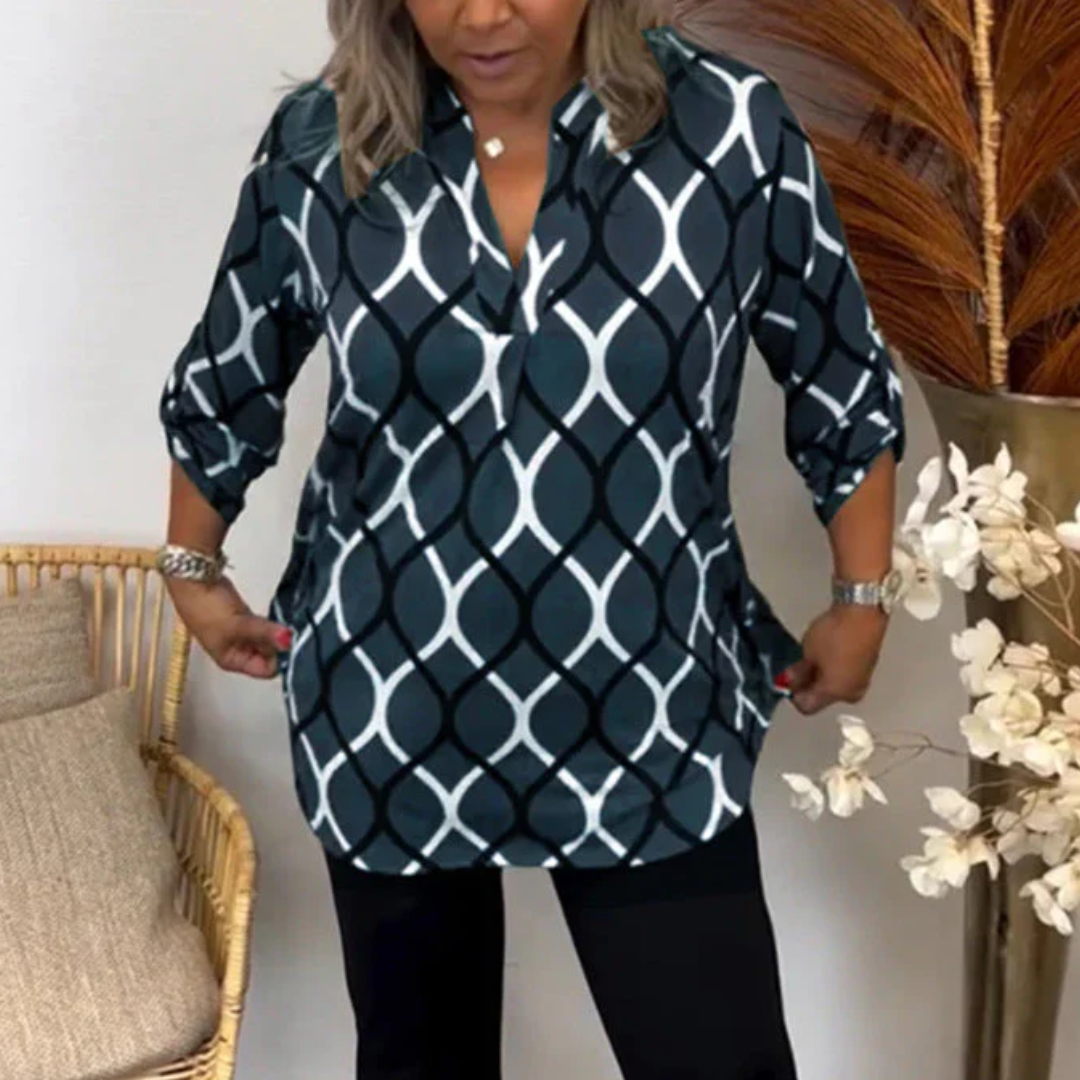 LS | Women Abstract Pattern Blouse Lion Style