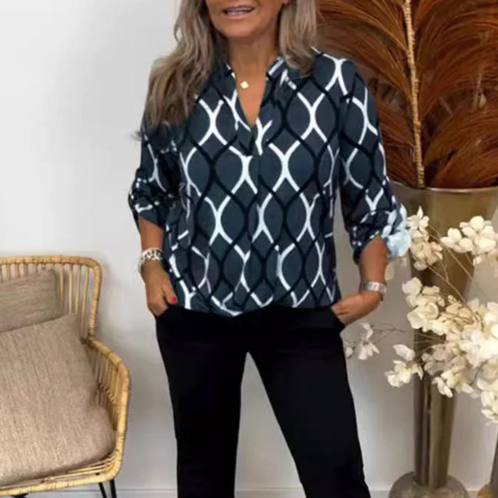 LS | Women Abstract Pattern Blouse Lion Style
