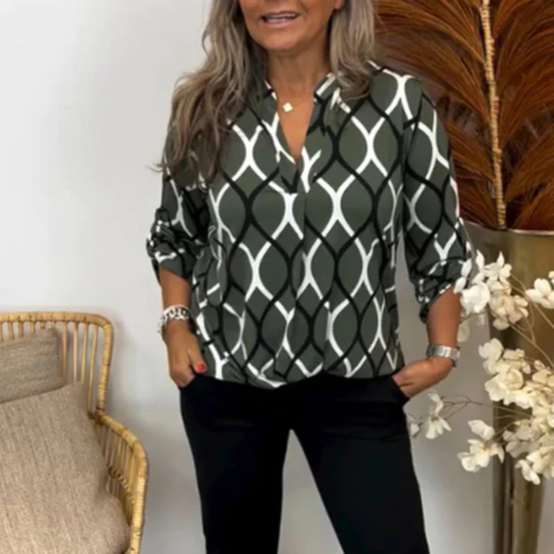 LS | Women Abstract Pattern Blouse Lion Style