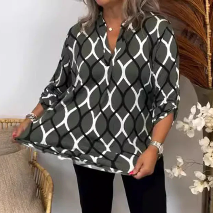 LS | Women Abstract Pattern Blouse Lion Style