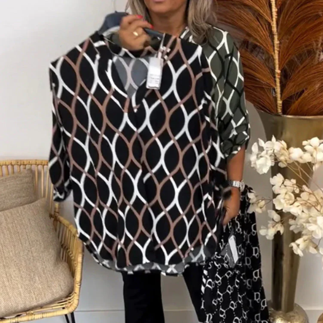 LS | Women Abstract Pattern Blouse Lion Style