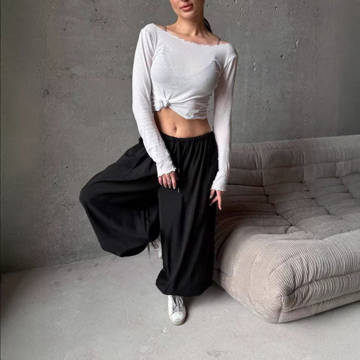 LS | Women Airy Casual Wide Leg Pants Lion Style