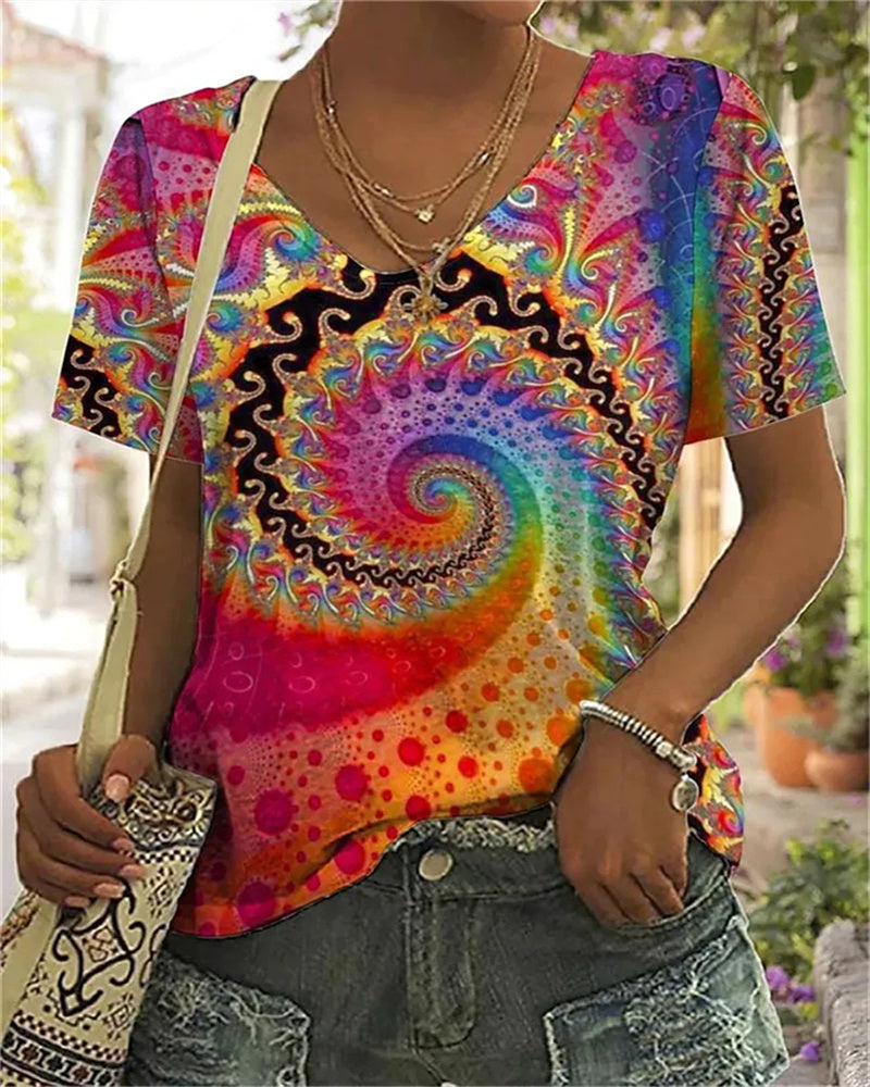 LS | Women Artistic Swirl Design Shirt Lion Style