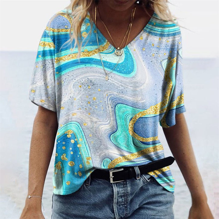 LS | Women Artistic Swirl T-Shirt Lion Style
