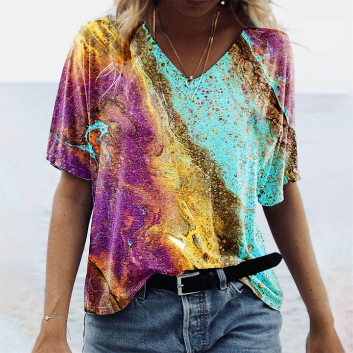 LS | Women Artistic Swirl T-Shirt Lion Style
