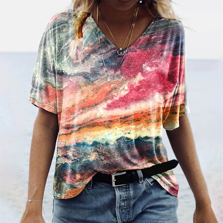 LS | Women Artistic Swirl T-Shirt Lion Style