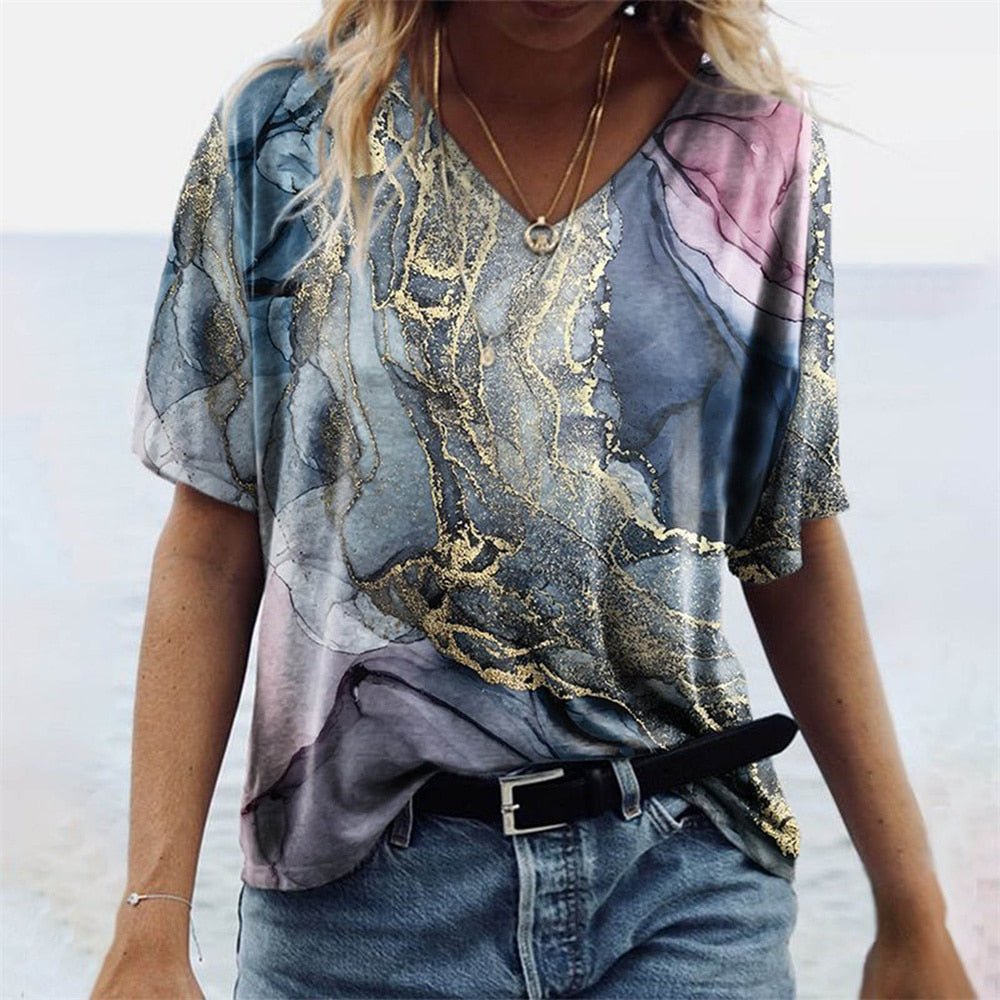 LS | Women Artistic Swirl T-Shirt Lion Style