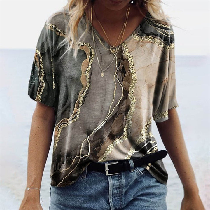 LS | Women Artistic Swirl T-Shirt Lion Style