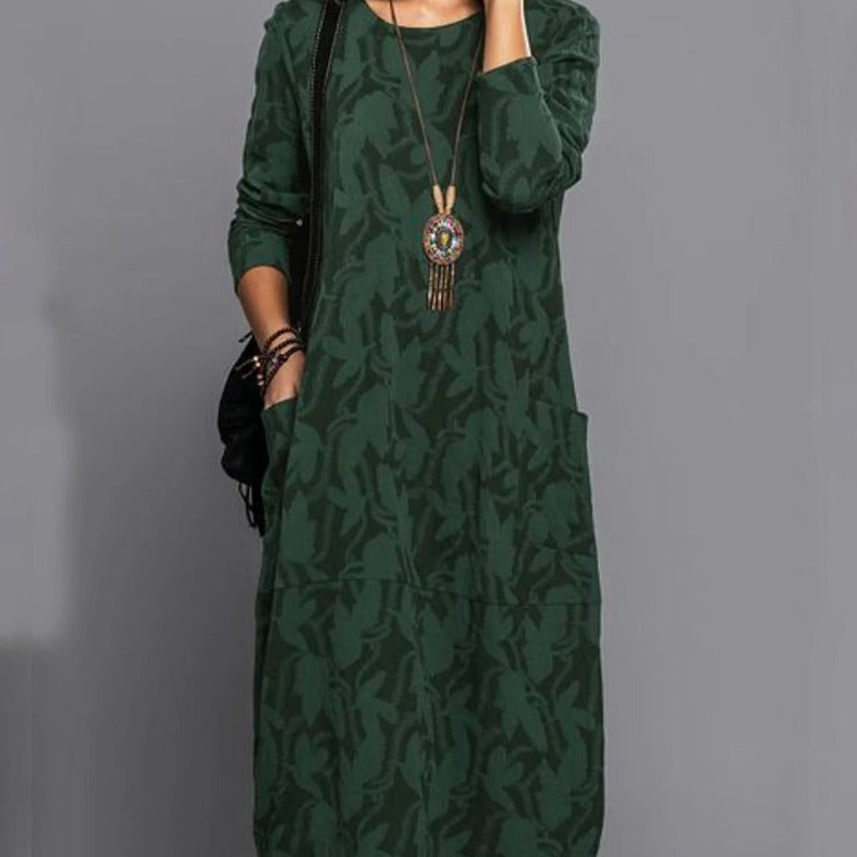 LS | Women Autumn Casual Midi Dress Lion Style