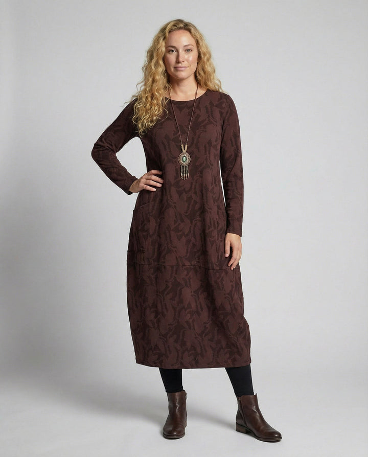 LS | Women Autumn Casual Midi Dress Lion Style