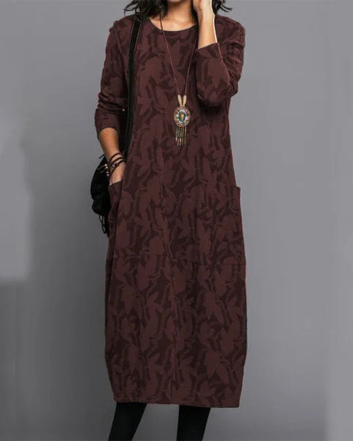LS | Women Autumn Casual Midi Dress Lion Style