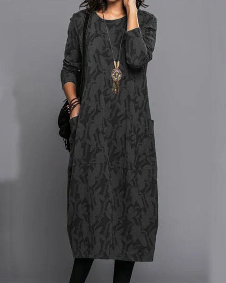 LS | Women Autumn Casual Midi Dress Lion Style