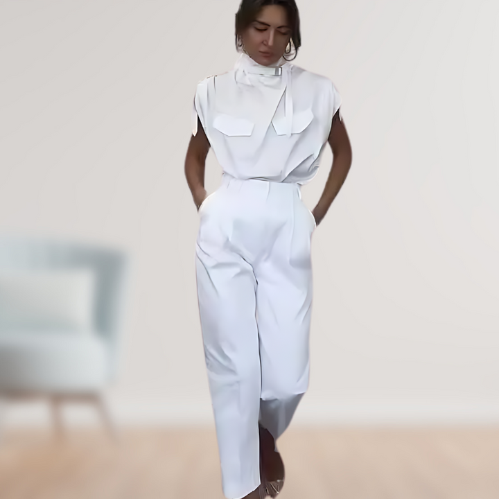 LS | Women Belted Cargo Jumpsuit Lion Style