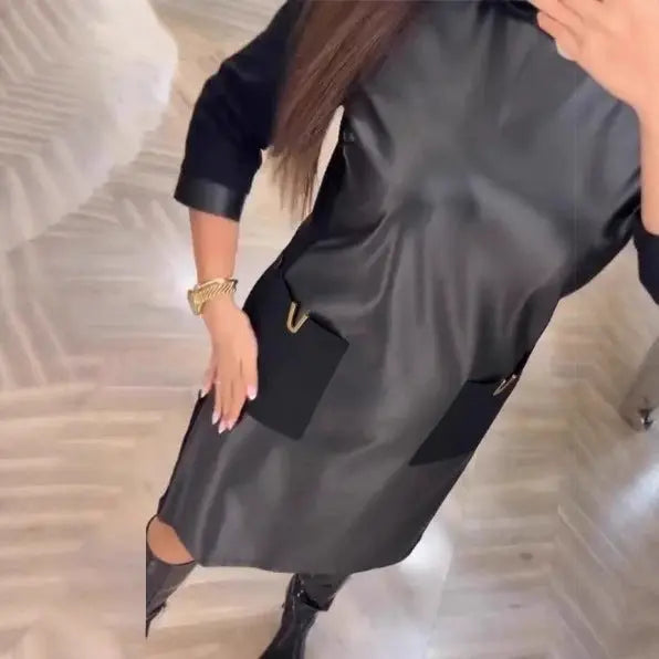 LS | Women Black Minimal Mini Dress Lion Style
