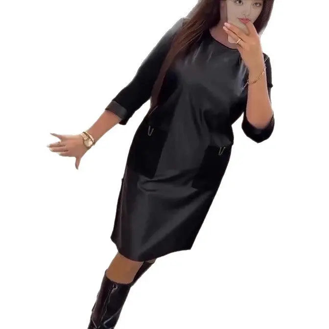 LS | Women Black Minimal Mini Dress Lion Style