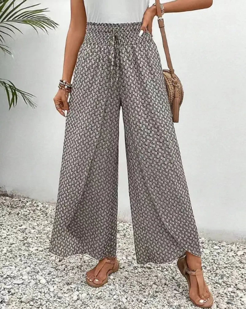 LS | Women Bohemian Wide Leg Pants Lion Style