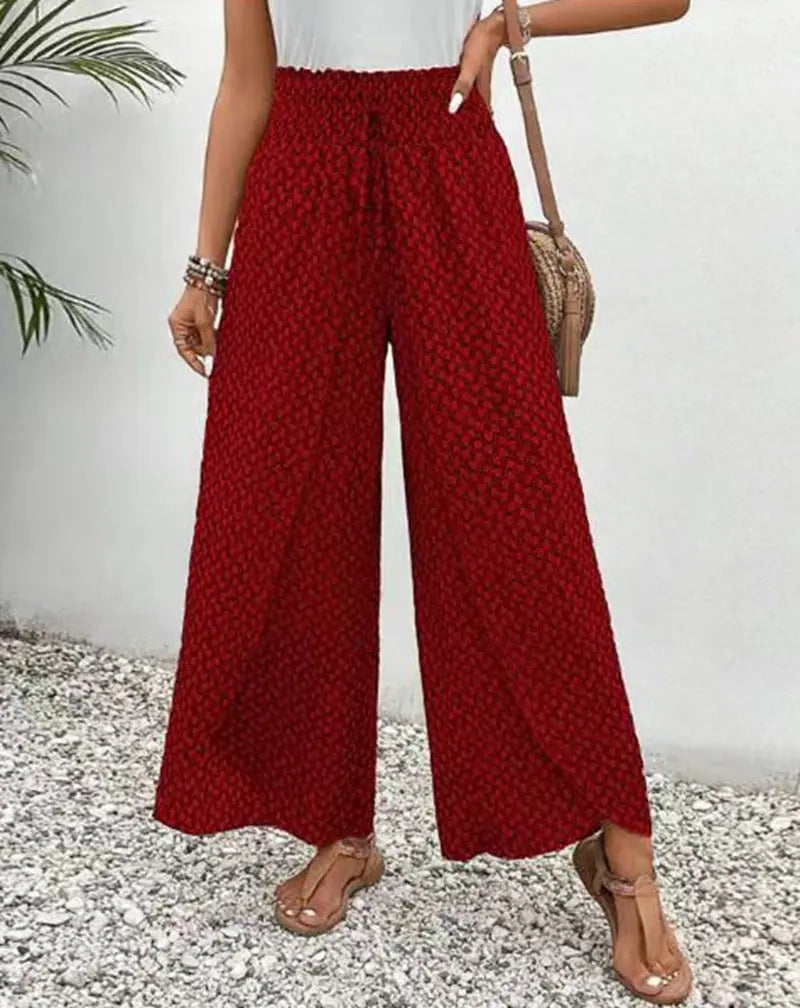 LS | Women Bohemian Wide Leg Pants Lion Style