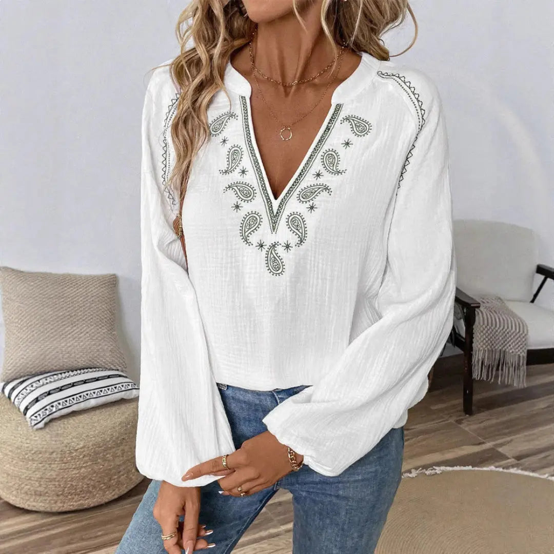 LS | Women Boho Paisley Blouse Lion Style