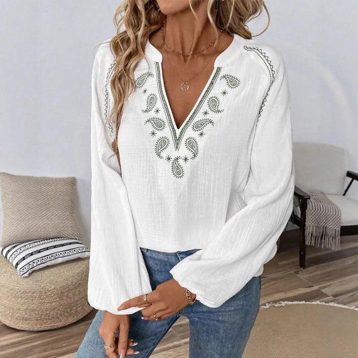 LS | Women Boho Paisley Blouse Lion Style