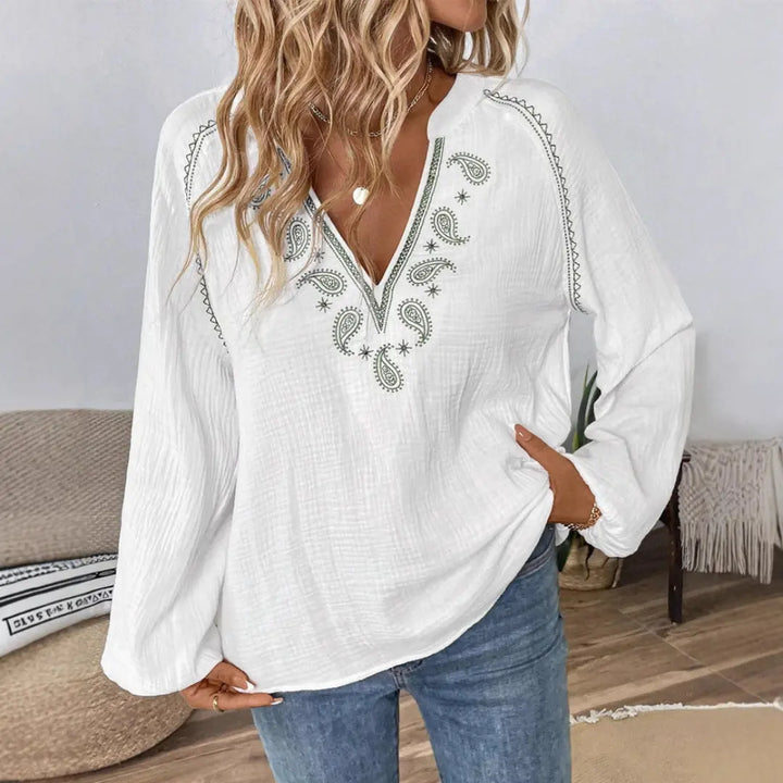 LS | Women Boho Paisley Blouse Lion Style