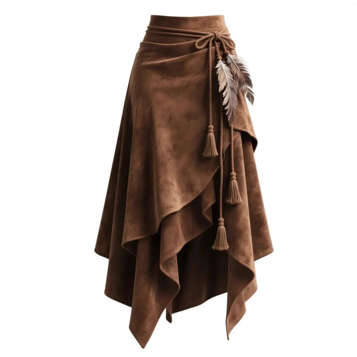 LS | Women Boho Tassel Midi Skirt Lion Style