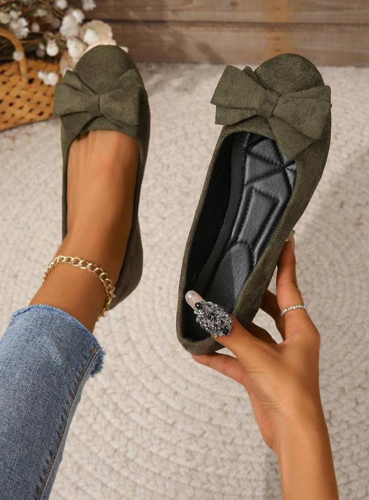 LS | Women Bow Orthopedic Flats Lion Style
