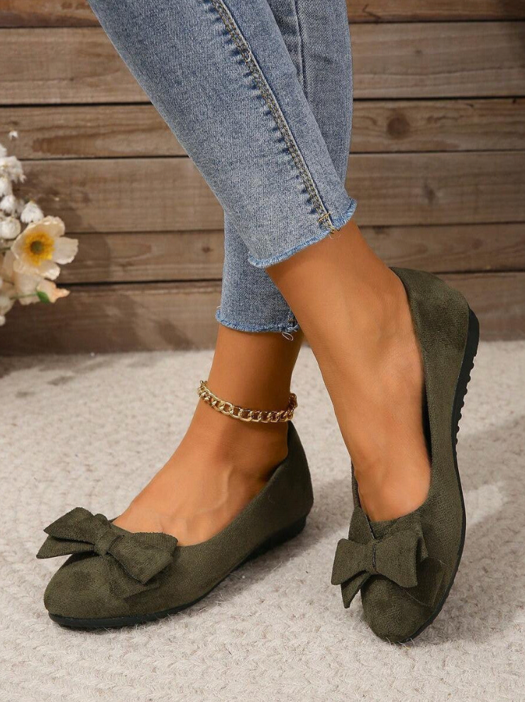 LS | Women Bow Orthopedic Flats Lion Style