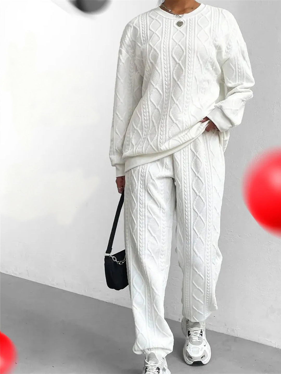 LS | Women Cable Knit Luxe Lounge Set Lion Style