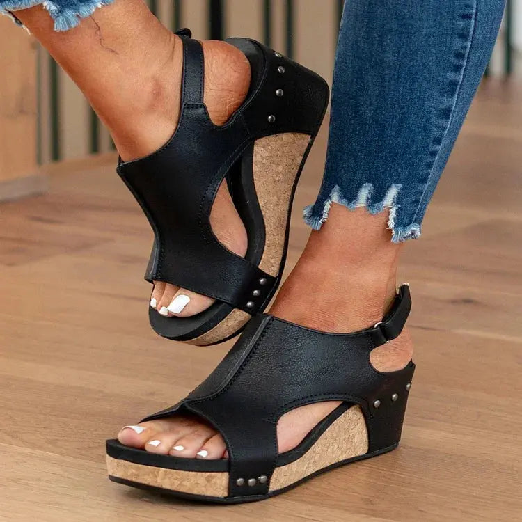 LS | Women Casual Cork Platform Sandals Lion Style