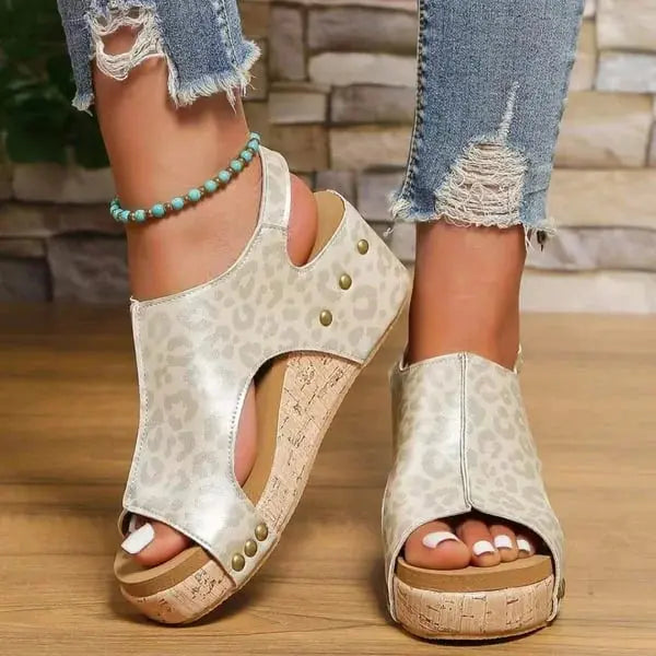 LS | Women Casual Cork Platform Sandals Lion Style