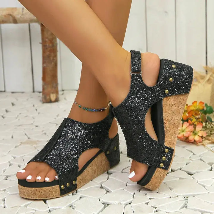 LS | Women Casual Cork Platform Sandals Lion Style