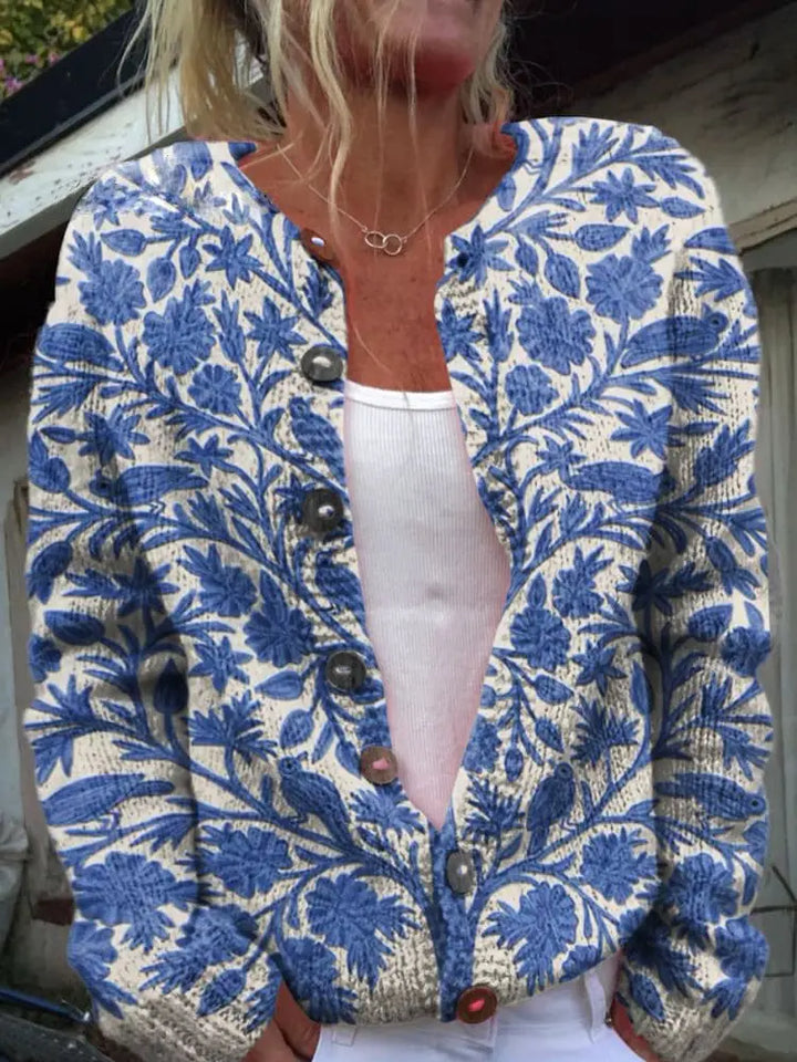 LS | Women Casual Floral Cardigan Lion Style