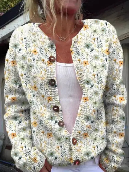 LS | Women Casual Floral Cardigan Lion Style
