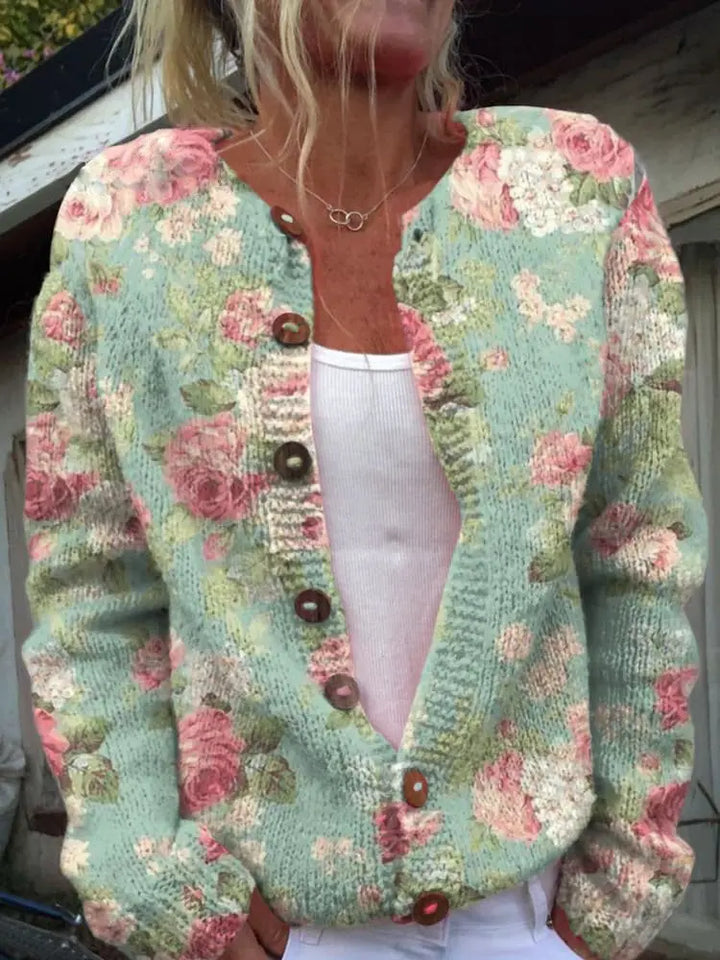 LS | Women Casual Floral Cardigan Lion Style