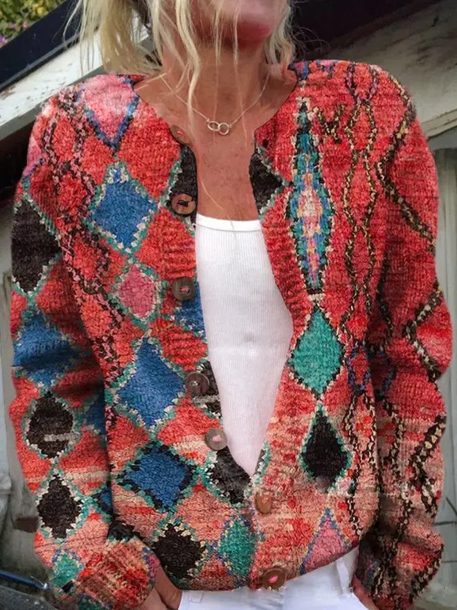 LS | Women Casual Floral Cardigan Lion Style