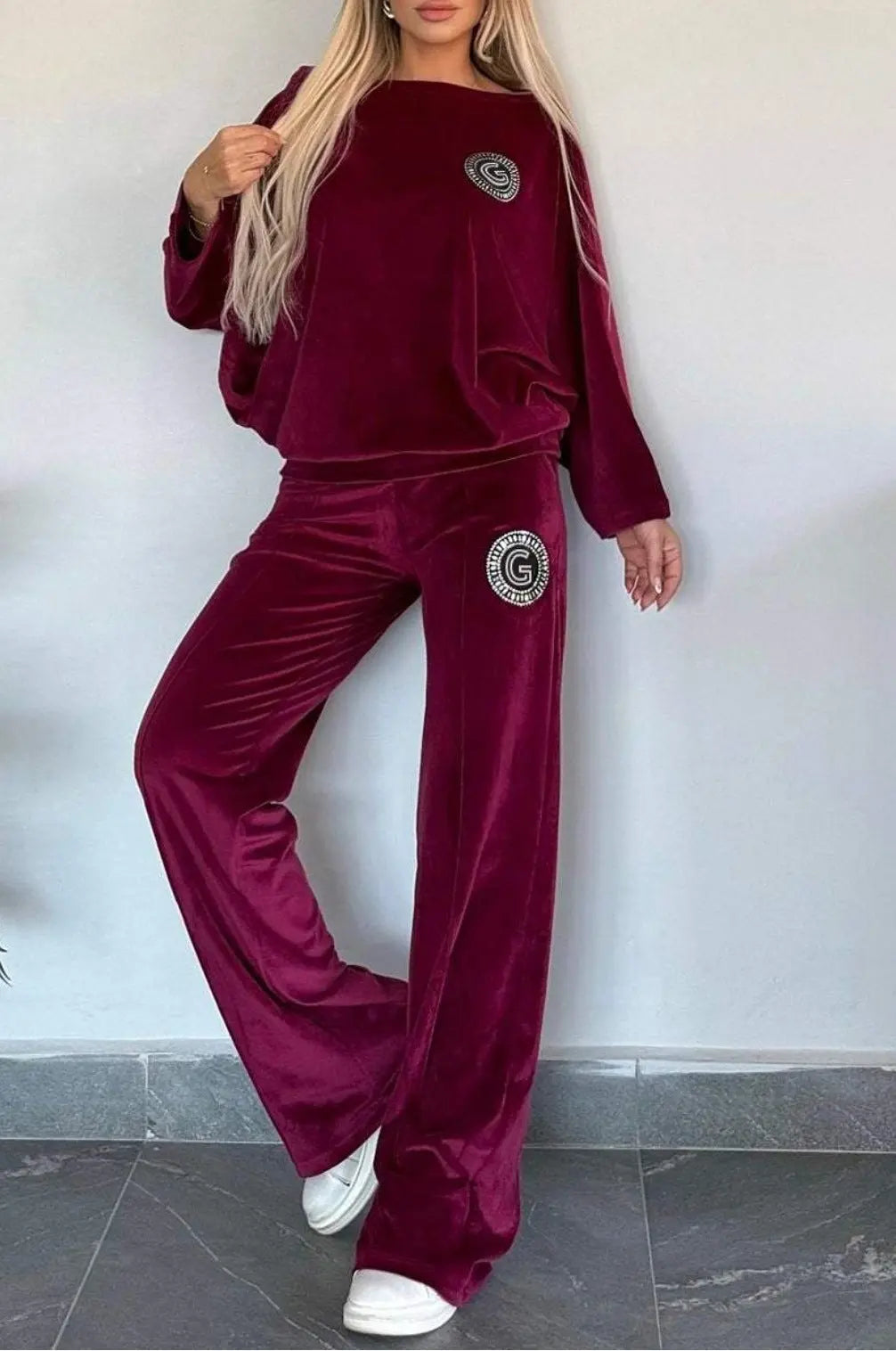 LS | Women Casual Luxe Velvet Loungewear Set Lion Style
