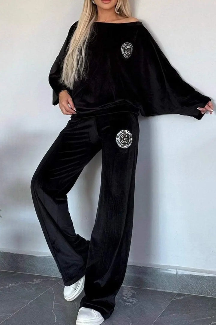 LS | Women Casual Luxe Velvet Loungewear Set Lion Style