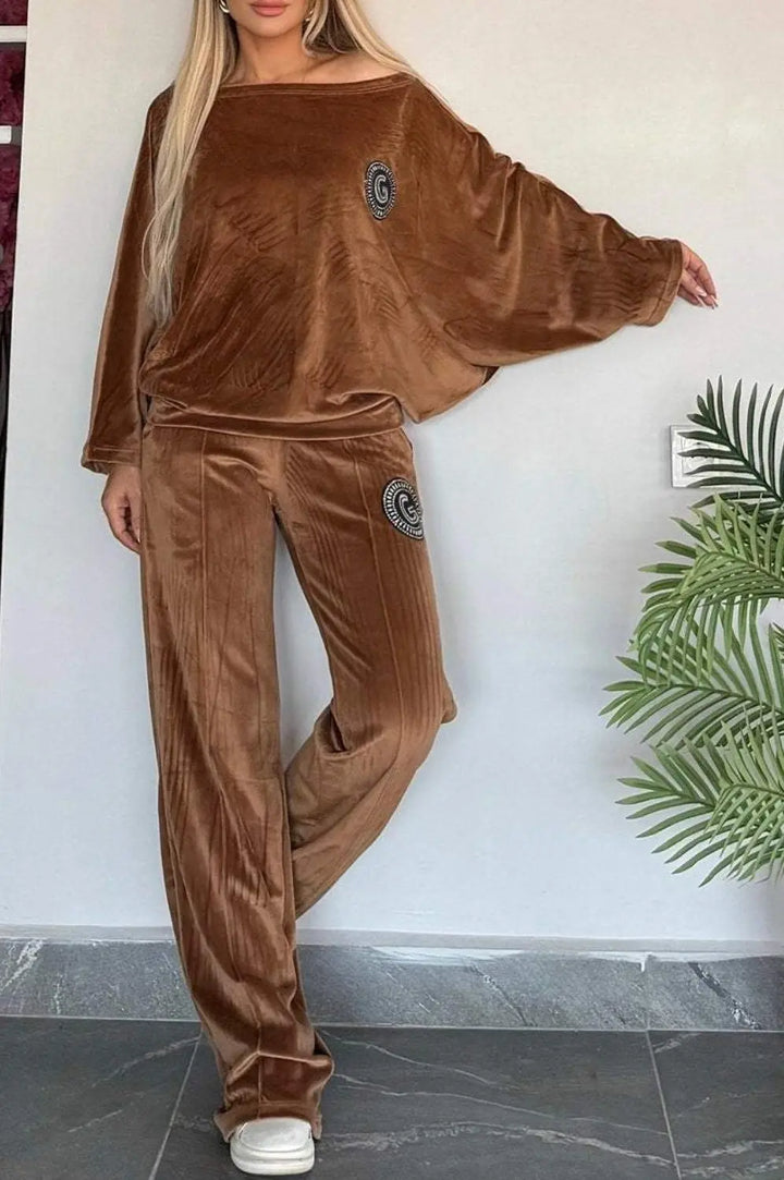 LS | Women Casual Luxe Velvet Loungewear Set Lion Style