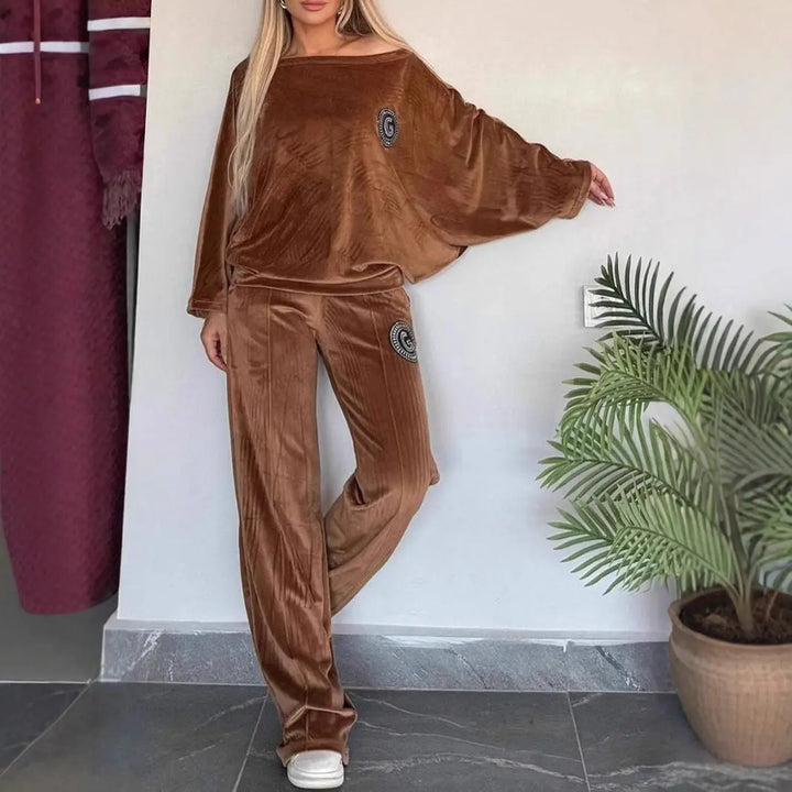 LS | Women Casual Luxe Velvet Loungewear Set Lion Style