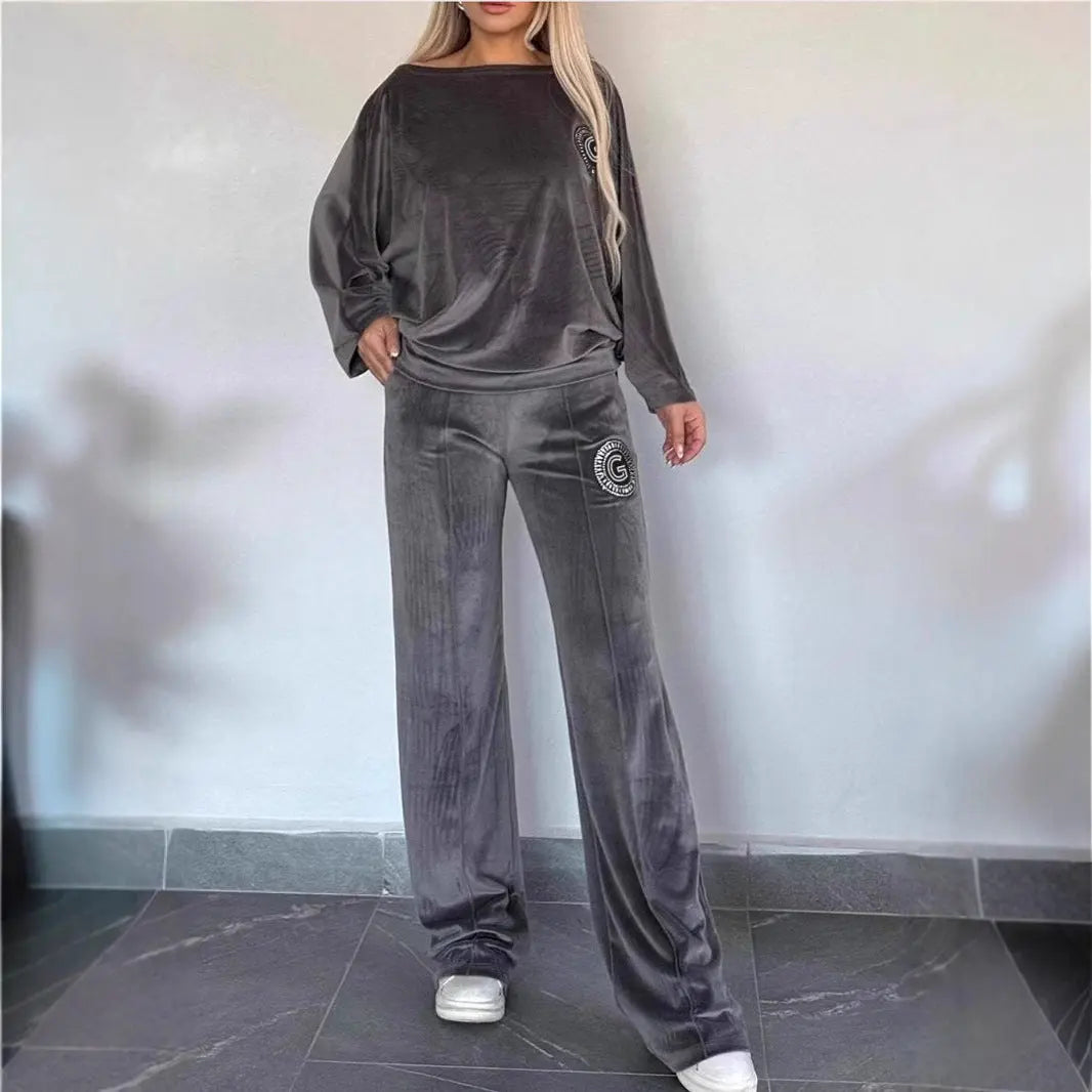 LS | Women Casual Luxe Velvet Loungewear Set Lion Style
