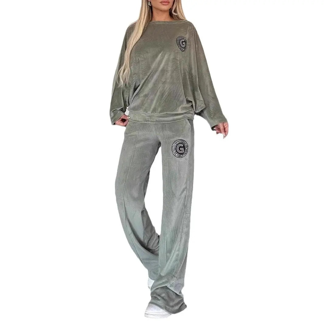 LS | Women Casual Luxe Velvet Loungewear Set Lion Style